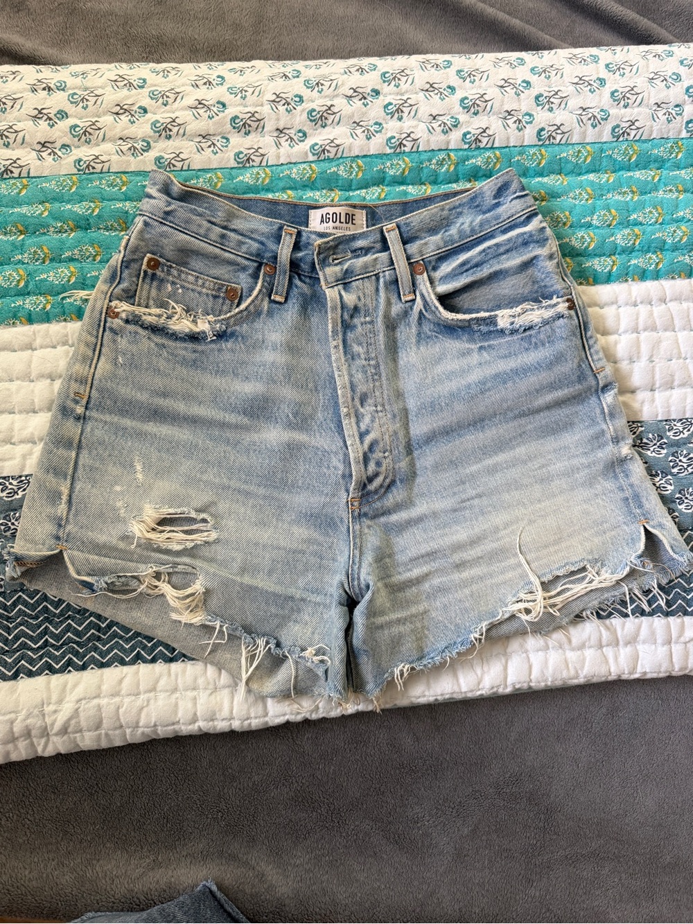 Agolde Dee High Waist Denim Shorts Sz 27